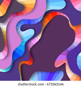 Colorful 3D abstract background with paper cut shapes