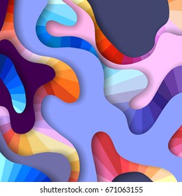 Colorful 3D abstract background with paper cut shapes