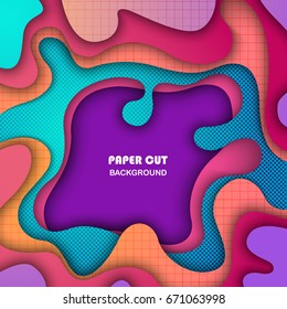 Colorful 3D abstract background with paper cut shapes