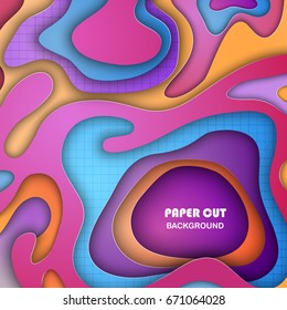 Colorful 3D abstract background with paper cut shapes