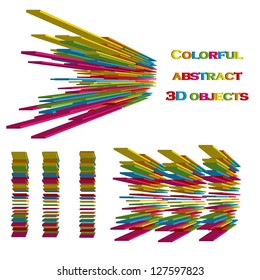 Colorful 3d abstract isolated shapes