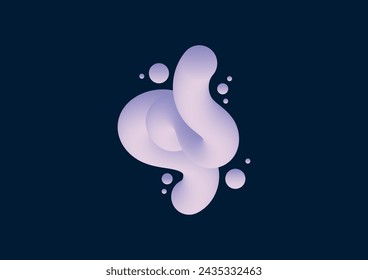 colorful 3D abstract twisted fluid shape background design