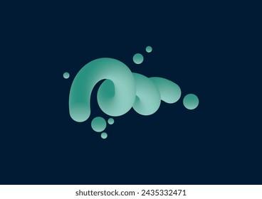 colorful 3D abstract twisted fluid shape background design