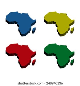 Colorful 3D Africa Maps