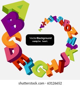 colorful 3d alphabet letters vector background