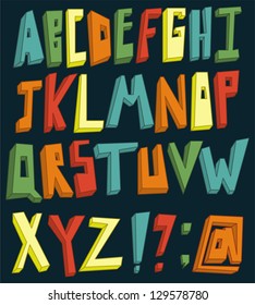 Colorful 3d alphabet set