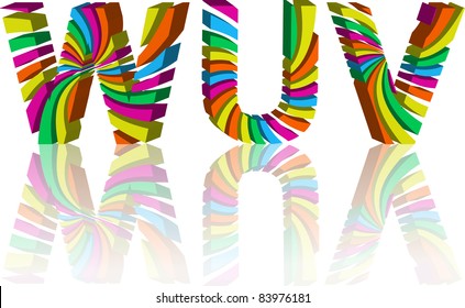 colorful 3d alphabet. Vector illustration