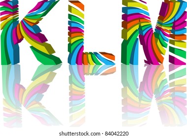 colorful 3d alphabet.Vector illustration