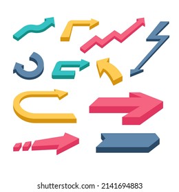 Colorful 3D arrow element. Suitable for design element of infographic, information banner, and guide marker arrow.