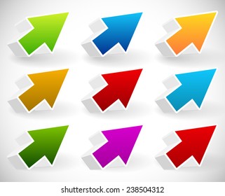 Colorful 3d arrow set