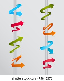colorful 3d arrow vector set
