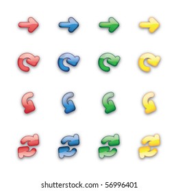 Colorful 3d arrows set