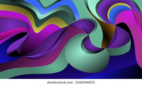 Colorful 3d artistic arch. Modern background for wallpaper.