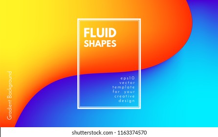 Colorful 3d Background. Abstract Poster with Wave Fluid Shapes. 3d Vector Illustration. Trendy Geometric Template with Bright Gradients for Cover, Poster, Business Design, Web Page. 3d Liquid Flowing.