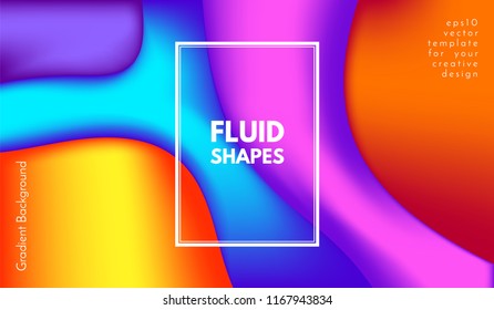Colorful 3d Background. Abstract Poster with Wave Fluid Shapes. 3d Vector Illustration. Trendy Geometric Template with Bright Gradients for Cover, Poster, Business Design, Web Page. 3d Liquid Flowing.