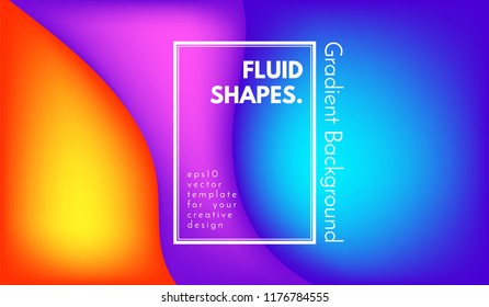 Colorful 3d Background. Abstract Poster with Wave Fluid Shapes. 3d Vector Illustration. Trendy Geometric Template with Bright Gradients for Cover, Poster, Business Design, Web Page. 3d Liquid Flowing.