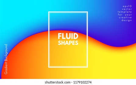 Colorful 3d Background. Abstract Poster with Wave Fluid Shapes. 3d Vector Illustration. Trendy Geometric Template with Bright Gradients for Cover, Poster, Business Design, Web Page. 3d Liquid Flowing.