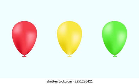 Colorful 3d balloons collection elements design