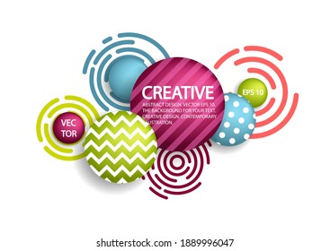 Colorful 3D balls on a light background. Vector with large, voluminous bubbles.
