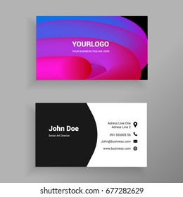 Colorful 3d blend Minimal and trendy business card design print ready