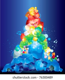 Colorful 3d bright abstract background - vector illustration