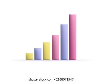 Colorful 3d Business graph design. Infographics chart. vector illustration icon design.