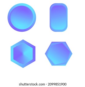 Colorful 3D button for ui design element vector