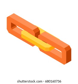 Colorful 3D chain icon for hyperlink isolated illustration