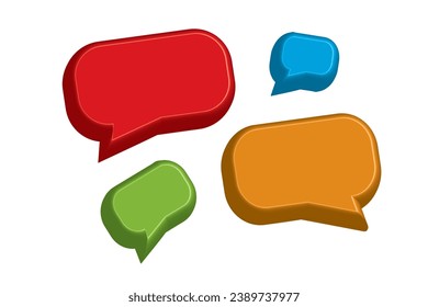 colorful 3d chat bubbles on white background
