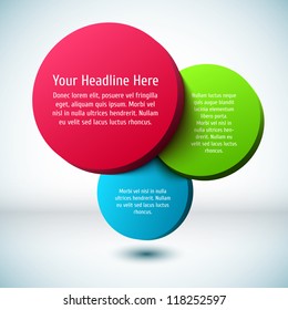 Colorful 3D circle background.