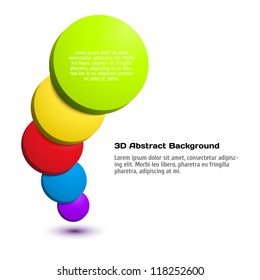 Colorful 3D circle background.