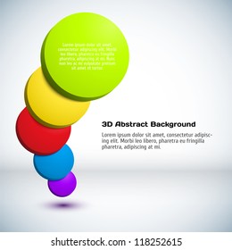 Colorful 3D circle background.