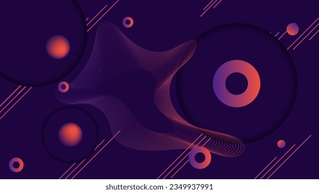 colorful 3d circle and line wave blend backgound