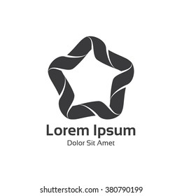 Colorful 3d circle star logo template. Star vector logo design branding corporate identity. 