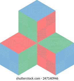  Colorful 3d Cubes for your Logo Design . Vector Illustration . 