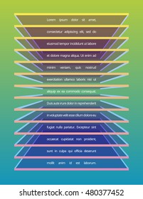 Colorful 3d cubic shape made by transparent layers with gradient edges. Geometric vector illustration. Element of design. Template for a poster.