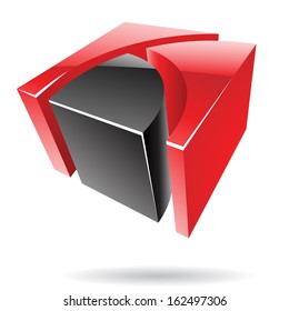 Colorful 3d Cubical Abstract Icon