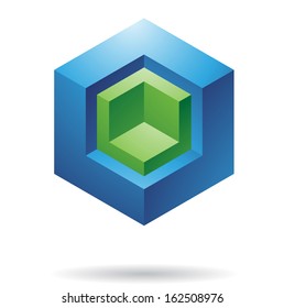Colorful 3d Cubical Abstract Icon