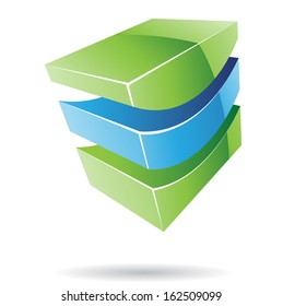 Colorful 3d Cubical Abstract Icon