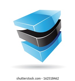 Colorful 3d Cubical Abstract Icon