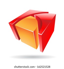 Colorful 3d Cubical Abstract Icon
