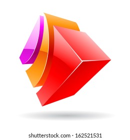 Colorful 3d Cubical Abstract Icon
