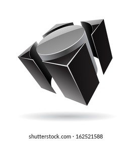 Colorful 3d Cubical Abstract Icon