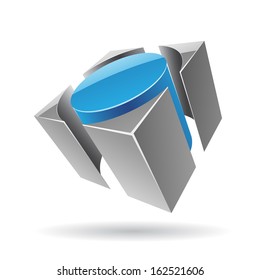 Colorful 3d Cubical Abstract Icon
