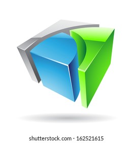 Colorful 3d Cubical Abstract Icon