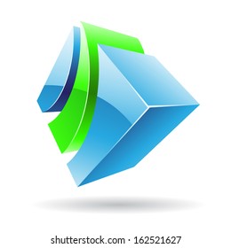 Colorful 3d Cubical Abstract Icon