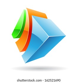 Colorful 3d Cubical Abstract Icon