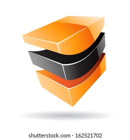 Colorful 3d Cubical Abstract Icon
