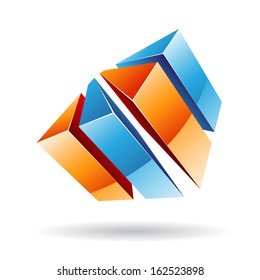 Colorful 3d Cubical Abstract Icon