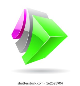 Colorful 3d Cubical Abstract Icon